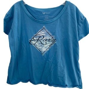 Roxy Cropped Cotton Vintage T-Shirt blue (Juniors) L
